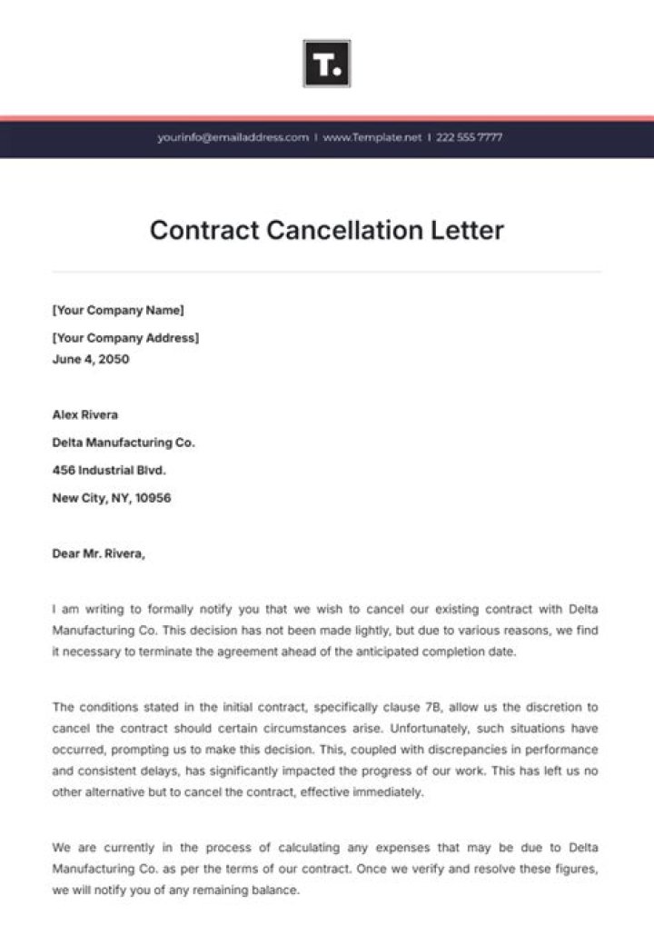What is a cancellation clause in a contract?