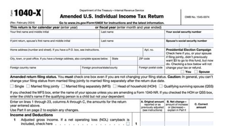 What is an amended 1040 called?