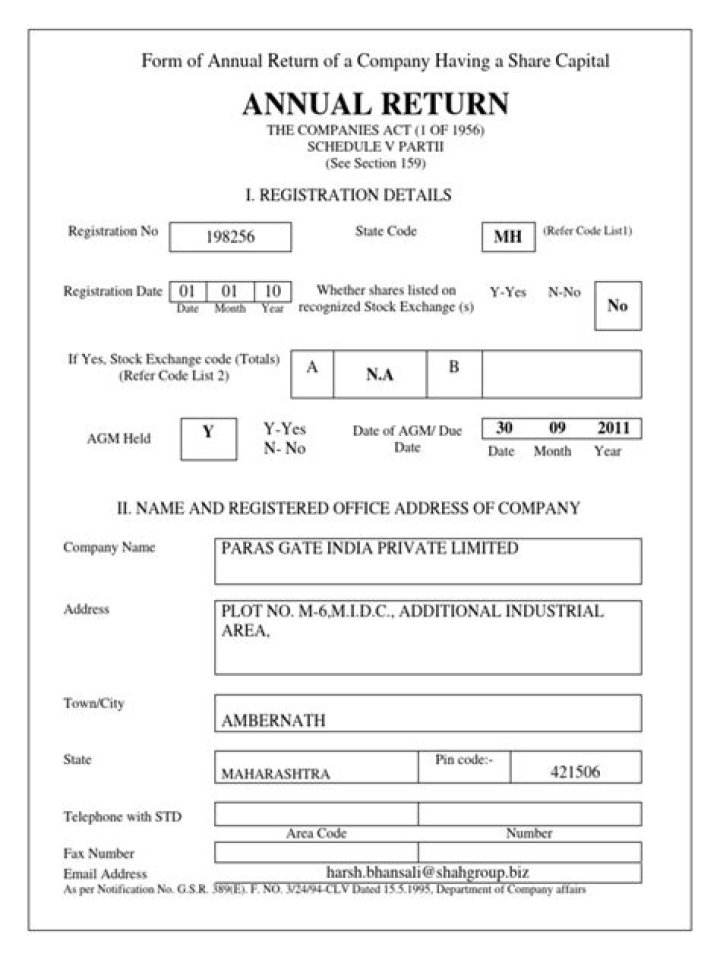 When must a company file its annual return?